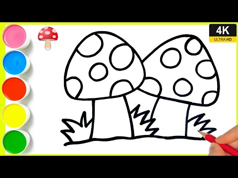 How to draw cute mushroom drawing // easy mushroom drawing // step by step mushroom drawing easy ||