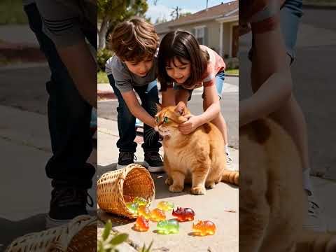 Cute cat , glowing gummy rhinoceros candies #cat #funny #cute #funnycats #pets