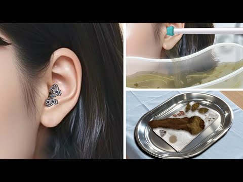 Removing Massive Earwax And Flushing Out Ears With Water | Bug Crawls Into Ear | PUYA ASMR