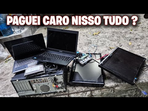 COMPREI TUDO ISSO NO FERRO-VELHO, TV, MONITOR , 2 NOTEBOOKS E UM  PC SERÁ QUE PAGUEI CARO !?