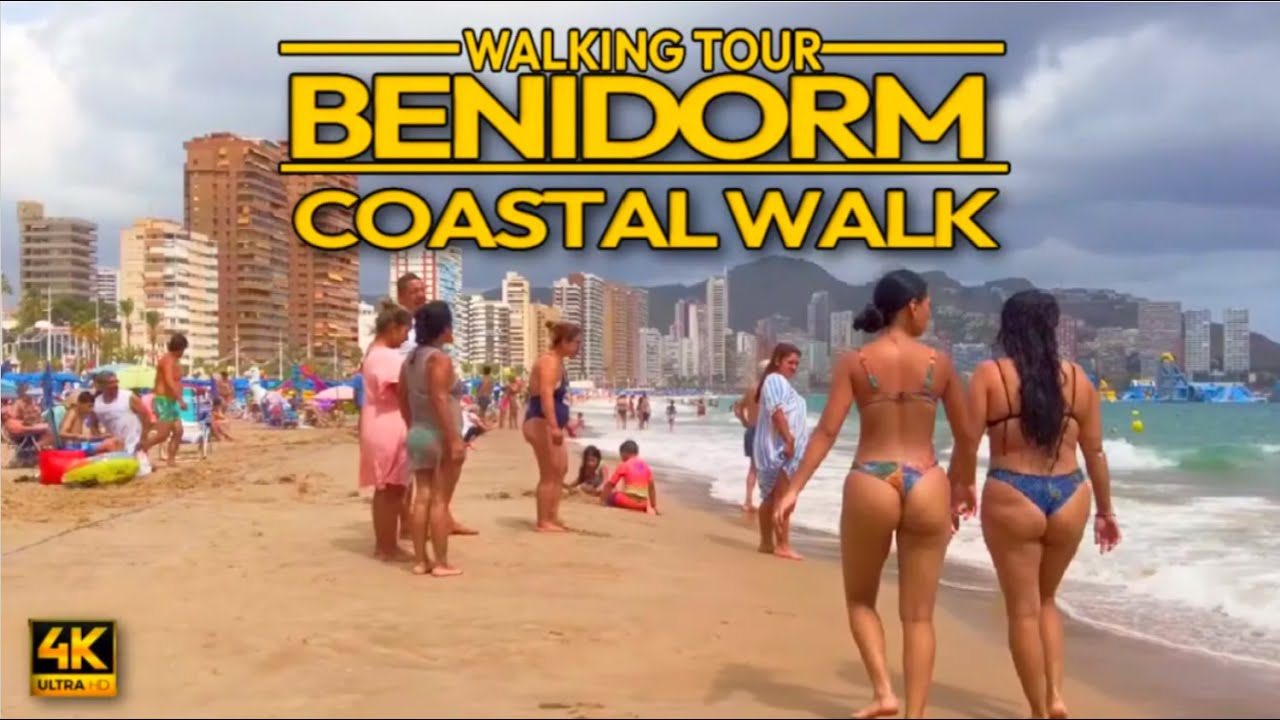 Benidorm – Beach Walk along the Coast – Summer time Spain, Summer 2023 [4K 60FPS]