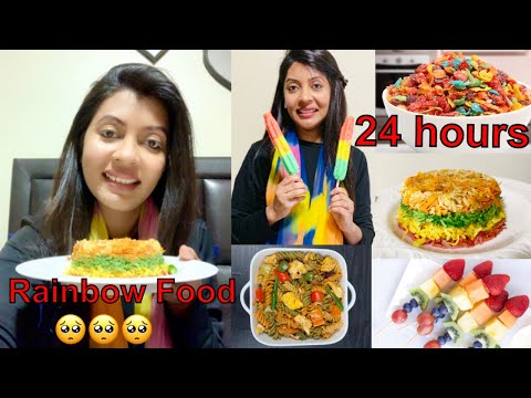 কি খেলাম এগুলো 😧 | I Ate Only RAINBOW 🌈 Food For 24HOURS Challenge | Food Challenge |Umme’s Vlog
