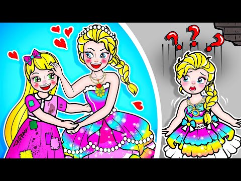 [🐾paper doll🐾] Elsa Rich Become Poor and Good Rapunzel - Rapunzel Compilation