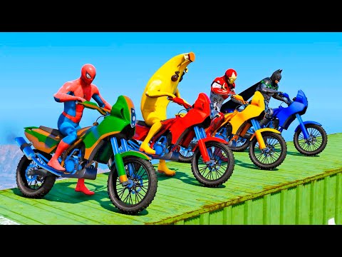 DESAFIO DE MOTOS e COM HOMEM ARANHA & SUPER HEROIS - GTA V