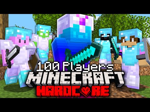 HUNTED By 100 Players In HARDCORE Minecraft