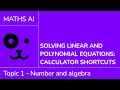 Solving Equations and Polynomial Concepts