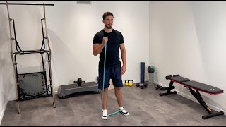 Einarmiger Hammer-Curl mit Widerstandsband