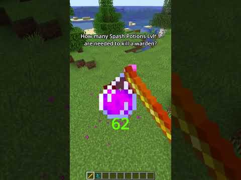 Minecraft: How many Spash Potion I are needed to kill a warden? #shorts #minecraft