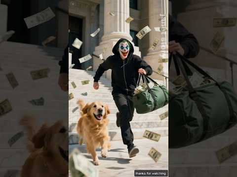 Golden Retriever Hero catches bank robber #dog #animals #rescue #thief