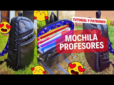 MOCHILA PARA PROFESORES PORTA CARPETAS PORTA LAPTOP TUTORIAL Y PATRONES