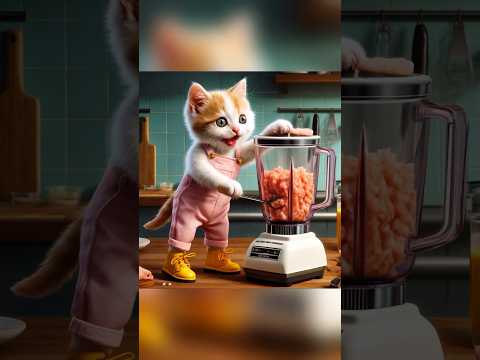 Meow meow little bell makes sausages by herself,praise!❤️❤️ #ai #cat #catvideos #catshorts #cats