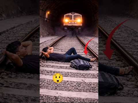 "Last Secondโฆ Train Almost Hit Him ๐ฑ๐"
