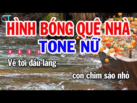 Karaoke Hình Bóng Quê Nhà Tone Nữ ( A#m ) Nhạc Sống Mới || Karaoke Tuấn Kiệt