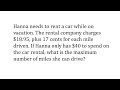 Car Rental Cost and Inequalities