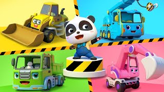 Construction Trucks, Where Are You? | Learn Excavator + More Nursery Rhymes | BabyBus - Cars World