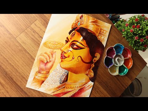 Maa Durga Pen Art step by step for beginners!