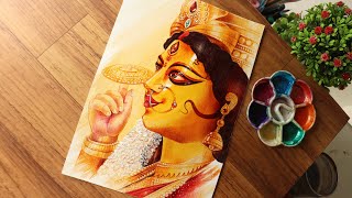 Maa Durga Pen Art step by step for beginners!