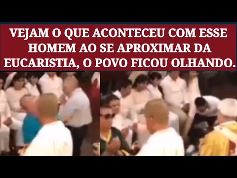 Olhem o Que Aconteceu Com Esse Homem Ao Se Aproximar Da Eucaristia, O Povo Ficou Olhando.