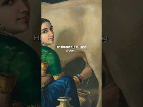 Yashoda and Krishna" by Raja Ravi Varma. #history #art #painting