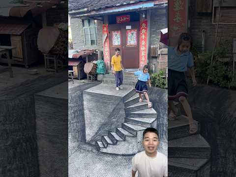 Đình Hiền Review: Bức tranh 3D trước sân nhà. #shorts