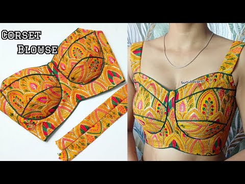 Corset Blouse Cutting and Stitching in Hindi | New Style Blouse Design | latest Corset Blouse