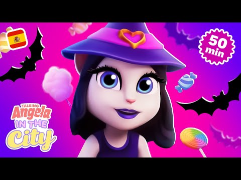 Fiesta de Halloween de Angela | Talking Angela: En la ciudad | Compilación de dibujos animados