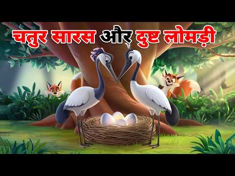 चतुर सारस और दुष्ट लोमड़ी | CHATUR SARAS AUR DUSHT LOMDI KI KAHANI | HINDI MORAL STORY | HINDI KAHANI