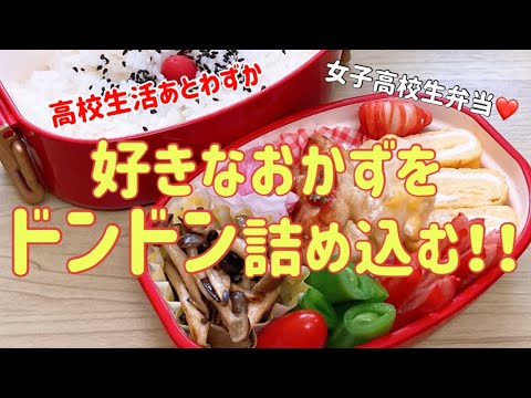 【毎日のお弁当作り】女子高校生弁当の2段弁当で好きなおかずを詰め込んだ日！！