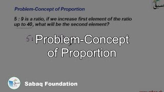 Problem-Concept of Proportion