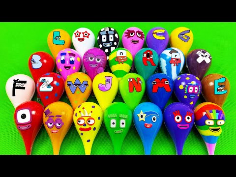 Numberblocks – Looking Rainbiow Slime with  Droplet Coloring! Satisfying Slime Videos, ASMR