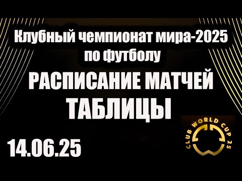 Клубный чемпионат мира-2025 по футболу: РАСПИСАНИЕ МАТЧЕЙ ,ТАБЛИЦЫ .