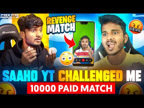 SAAHO YT😨CHALLENGED ME 10000₹💸 PAID MATCH FOR 1VS1🤬|| FREE FIRE IN TELUGU || ❤🔥#msu #freefire