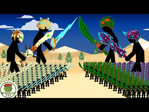 TEAM UP SWORDWRATH VOLTAIC+ SAVAGE VS SWORDWRATH LEAF+ VAMPIRE | Stick War Legacy Mod | MrGiant777