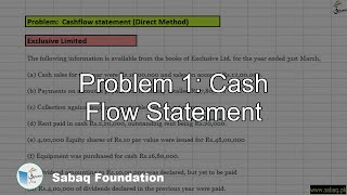 Problem 1: Cash Flow Statement