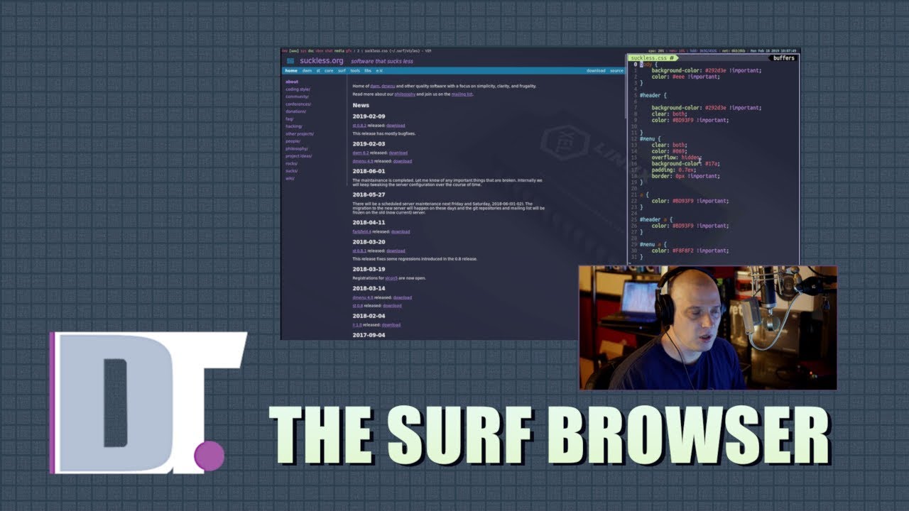 The Surf Browser - Bookmarks, Stylesheets and Tabs DistroTube