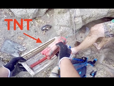 FOUND 100 YEAR OLD DYNAMITE IN UNDER WATER GOLD MINE!!!