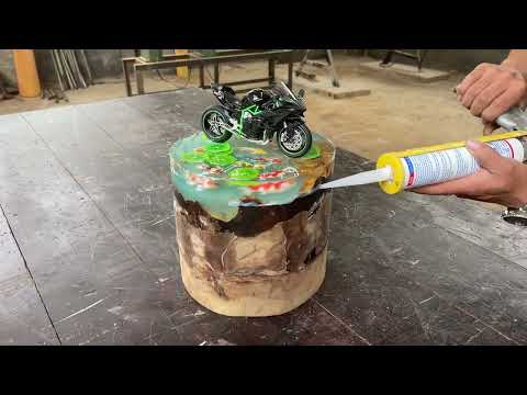 Woodturning Amazing Crazy Don't Missed Witness the Creation of a Stunning Motorcycle Epoxy Ball