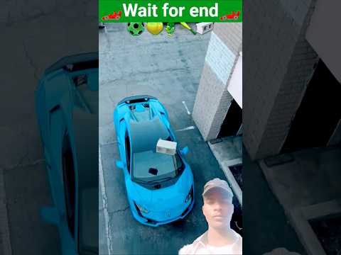 🏎️Lamborghini vs Cinderblock!#shorts