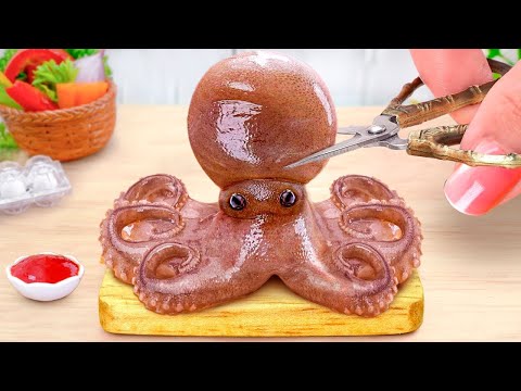 Yummy Miniature Fried Calamari Octopus Karaage Recipe Idea - Cooking Octopus in Miniature Kitchen