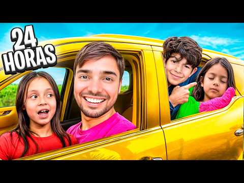 24 HORAS VIVIENDO EN EL AUTO con LOS NIÑOS !!