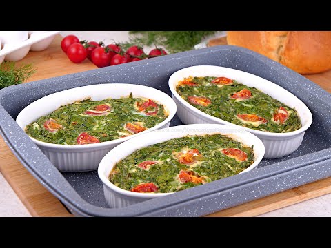 🍳🥬🍅 Омлет со Шпинатом и Томатами Черри в духовке! Вкусно, Полезно, Легко и Просто! Завтрак или ужин