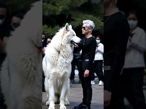 Training my Direwolf to like people 🐺😏💪#direwolves #wolf #wolves #pets #pet #dogs #dog #fyp