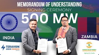 500 MW Solar Power Breakthrough | Teravon Green Energies & Lunyati Solar Sign MoU