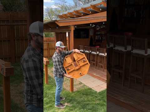 I made a removable standing table for a 4x4 post #woodworking #patiofurniture #patioideas #diytable