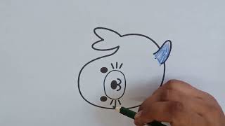 draw a picture of a seal with colored pencils