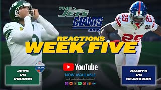 Week 5! Jets vs Vikings in London!! Giants vs Seahawks!! Our Reactions!!!