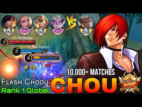 10,000+ Matches Chou VS Top Tier Enemies - Top 1 Global Chou by Fʟᴀsʜ Cʜᴏᴏu - Mobile Legends