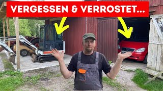 Völlig vernachlässigt! Keiner wollte sich mehr um diesen Minibagger kümmern + noch eine Rostlaube