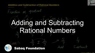 Adding and Subtracting Rational Numbers