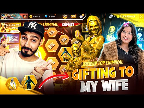Golden Criminal 0007 Badge Gifting To My Wife And Giveaways 10 Subscribers 😲 Garena Free Fire